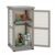 Ketive Outdoor Storage Cabinet, 33.5″ H Compact Patio Storage Cabinet with Plastic Door Panels, Wood-Style Frame, 2-Tier Outdoor Organizer for Porch, Balcony, Backyard, Garden Supplies, Gray & White