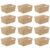Khaki Stackable Storage Baskets, Plastic Weave Basket Organizer and Storage Set of 12, Pantry Organizing Baskets for Shelves, Kitchens, Bathrooms, Classrooms, Cabinets and Bedrooms