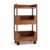 KiBcsLic Rolling Storage Rack Wooden Organizer with Wheels Space-Saving Utility Cart with Wheels for Washroom, Small Space, Three-Tier Walnut Imported Solid Wood