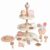 KiBcsLic Wooden Dessert Stand Toy Tabletop Pretend Tea Time Set Realistic Pretend Baked Goods for Kids
