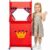 Kiddie Play Puppet Theater for Kids Floor Show Stand with Curtains (Red)