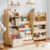 Kids Bookshelf and Toy Storage with 7 Removable Bins, 52 inch, Burlywood