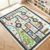 Kids Car Rug Play Mat 5’x7′, Non Slip Town City Road Map Playmat Train Track Rug for Children Toddler, Washable Carpet for Boy Playroom Bedroom Nursery – Beige
