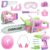 Kids Construction Tool Set for 3 4 5 6 7 Year Old Boys Girl,Pink Preschool Pretend Play Tool,Pretend Play Tools Set Toddler Toys,with Electric Drill Chainsaw、Electric Drill,Toy Tools Gifts for Kids