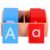 Kids Double Lettered Sandpaper Lettered Board Red and Blue Case for Early Education and Kindergarten Teaching Aids, Beech Material, Size 7 * 9cm (As Shown)