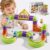 Kids Electric Train Set for 3+ years old, Track Building Blocks Toy with Storage Bag,20 pcs Traffic Signs, USB Cars Cubeblock toy for age 4-8 boys girls, Family Christmas Birthday Gift Outdoor Camping