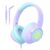 Kids Headphones Wired for School, 3.5mm Safe Volume Limit with Mic, Purple