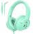Kids Headphones Wired with Microphone, 3.5 Cord 85/94dB Volume Limit, Green