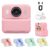 Kids Instant Print Camera,32GB Card, Dual Lens 1080P HD Video Camera for Boys Girls, Thermal Print Toy Camera, 16X Zoom, 2.4″ IPS Screen, Puzzle Games, Christmas Birthday Gift for Kids 3-12 (Pink)