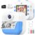 Kids Instant Print Camera, Dual Selfie, 1080P Video, 32GB Card, Blue