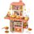 Kids Kitchen Play Set，Interactive Kids Kitchen Play Set with 50Pcs of Pretend Kitchen Toys，Realistic Sound Effects，and Simulated Functionality – Suitable for Toddlers Aged 3-5 Years(Pink)