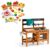 Kids Mud Kitchen & Wooden Play Food Toys Set, Outdoor Pretend Kitchen