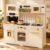 Kids Play Kitchen, Large Wooden Toy Kitchen Set with 41Pcs Food & Cookware