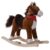 Kids Ride-On Rocking Horse Plush Toy, Realistic Sounds, Red Scarf, Ages 3+