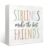 Kids Room Decor Wooden Sign Siblings Make The Best Friends Wooden Box Block Sign Decoration For Kids Room Nursery Playroom Shelf Table Desk Decor 7×7 Inch