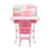 Kids Study Desk and Chair Set with Drawers, Adjustable Height Desk,Pink