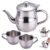 Kids Tea Set Includes Portable 330ml Stainless Steel Long Spout Teapot with Filter Screen and 2 70ml Cups for Children