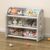 Kids Toy Storage Organizer with 6 Bins, Grey HDPE Shelf and Bin Cabinet