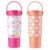 Kids Water Bottle with 2-in-1 Straw and Spout Lid, 20 oz Insulated Stainless Steel Kids Tumbler with Straw, Leak-Proof BPA-Free Water Bottle for School, Ages 3+ (2, Butterfly + Checkered Pattern)