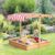 Kids Wooden Sandbox with Adjustable Canopy and Storage Bins for Backyard, Beach, Lawn Use