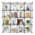 Kikubes 16 Cube Wire Storage Organizer, 57 Inch Metal Grid Modular Shelving Unit, Multifunction Bookcase Cubbies for Closet Bedroom Living Room Office, Black.