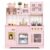 Kinder King Wooden Play Kitchen for Kids, Storage, Accessories, Pink