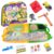 Kinetic Sand, Construction Zone Playset with Over 1lb of Moldable Play Sand and 2 Toy Trucks, Crane, Storage Case and Tools, Sandbox Construction Toys and Sensory Toys for Kids Ages 3 and up