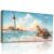 Kinetrix Beach Wall Art, Large Wall Decor, Bible Verse Wall Art, Coastal Sea Turtle Lighthouse Prints, Christian Scripture Psalm Paintings, Motivational Pictures for Living Room Bedroom 20×40 Inch