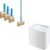 Kingorigin Deck Stain Brush with Pole, and 12 Pcs 9 inch Paint Tray