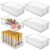 Kingrol 6 Pack Plastic Storage Bins for Pantry, Refrigerator, Countertop, Cabinet Organization, Stackable Food Storage Organizer with Handles, BPA Free, 10 x 6 x 3 Inch