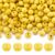KISSITTY 300pcs 10mm Yellow Wood Beads Large Hole Christmas Round Bead