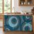 Kitchen Cabinet Curtains Blue Gery Geometric Sink Skirt for Bathroom Vintage Concentric Rings Artistic Dishwasher Curtain Cover Under Desk Curtain Skirt Drape for Classroom Laundry Closet 28″x51″