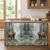 Kitchen Cabinet Curtains Forest Brown Bear Sink Skirt for Bathroom Nature Trees Watercolor Wildflowers Plant Dishwasher Curtain Cover Under Desk Curtain Skirt Drape for Classroom Laundry 28″x51″