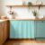 Kitchen Cabinet Curtains Solid Color Sink Skirt for Bathroom Modern Minimalist Pure Color Turquoise Dishwasher Curtain Cover Under Desk Curtain Skirt Privacy Drape for Classroom Laundry Closet 28″x35″