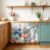 Kitchen Cabinet Curtains Tropical Pumpkins Plants Sink Skirt for Bathroom Fall Palm Leaves Flower Wood Grain Dishwasher Curtain Cover Under Desk Curtain Skirt Drape for Classroom Laundry 28″x35″