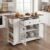 Kitchen Island On Wheels with Internal Storage Rack, Power Outlet and Open Shelves, Rolling Island Cart for Kitchen with Knife Holder, for Kitchen, Dining