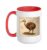 Kiwi Skeleton Vintage Bird Chart Ceramic Mug, Red/White, 15oz