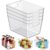 KJIXYUNG Clear Plastic Storage Bins, 4-Pack Stackable Pantry Organizers and Storage Containers for Kitchen, Fridge, Cabinet and Closet Organization – Home Essentials