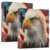 KJIZMO Bald Eagle 3-Ring Binder Hardcover Binder Organizer with Clear View Pocket-2Pack
