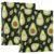 KJIZMO Cute Avocado 3-Ring Binder Hardcover Binder Organizer with Clear View Pocket-2 Pack