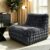 KKdema Memory Foam Bean Bag Chair with Faux Fur Cover, Compact Lounge Seating for Bedroom, Dorm, Reading Nook and Gaming, 33.5 x 25.7 x 26.5 Inches, Dark Grey