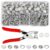 K Kwokker Pearl Snap & Hollow Snap Button Kit with Pliers, 120 Sets