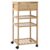 KLOVBCMF Bamboo Kitchen Trolley with Wheels, Natural Finish 3-Shelf Rolling Cart, 360° Swivel Wheels with Lockable Brakes, Easy Assembly for Kitchen or Dining Room Storage