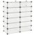 KLOVBCMF Plastic Shoe Rack with 12 Compartments and Doors, White Shoe Organizer Cabinet with Steel Frame, Easy to Clean Interlocking Organizer