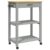 KLOVBCMF Solid Wood Pine Kitchen Trolley with Drawer and 2 Shelves, 23.6×15.7×34.8 Inch Rolling Storage Cart with Lockable Wheels and Side Hooks