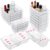 KLYGOBSR 15 Pcs Extendable Clear Bathroom Drawer Organizer Trays 2-Size Adjustable Vanity Storage Box for Makeup Cosmetic Bedroom and Gadgets