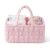Klyyo Clyro Pink Bow Tufted Diaper Caddy Organizer Large Portable Baby Storage Basket with Handles Soft Fluffy Fabric Nursery Organizer Gift for Newborn Baby Shower
