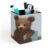 KMRHOUTIQ PU Leather Pen Holder Happy Bear Desk Organizer Storage Cup