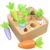KMTJT Montessori Toys for 2 3 Year Old Toddlers, Macron Carrot Harvest Game Wooden Toys for Baby Boys and Girls, Educational Learning Shape Sorting Matching Gifts for Babies