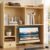 knoworld Desktop Bookshelf for 27″ Monitor, 36.4″ Tall Dorm Desk Hutch Organizer with 5 Shelves & 1 Drawer, Engineered Wood Desk Shelf for Computer Desk, Natural